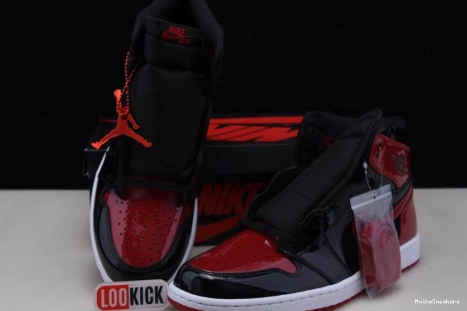 MaikeSneakers Patent 555088-063 Jordan 1 High Bred OG Air 0629